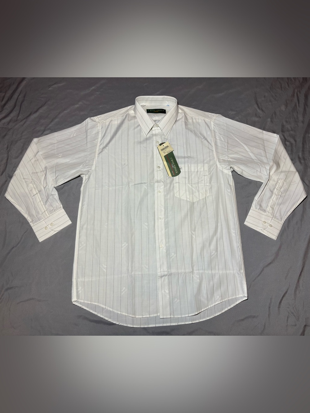 Crocodile Men's Striped Formal Dress Shirt, Long Sleeve Size 16-36